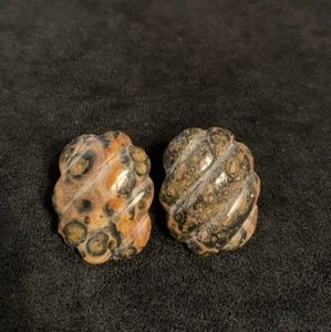 Carved Jaguar Stone Earrings